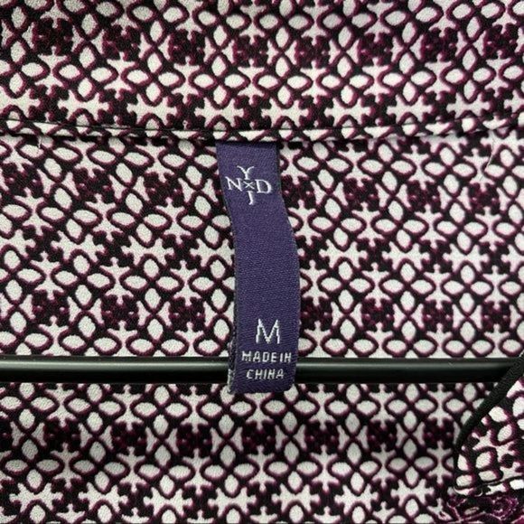 NYDJ Scarf Print Split Neck Blouse - Picture 12 of 13